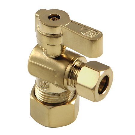 KINGSTON BRASS KF5330BB 5/8" OD Comp X 3/8" OD Comp Angle Stop Valve, Brushed Brass KF5330BB